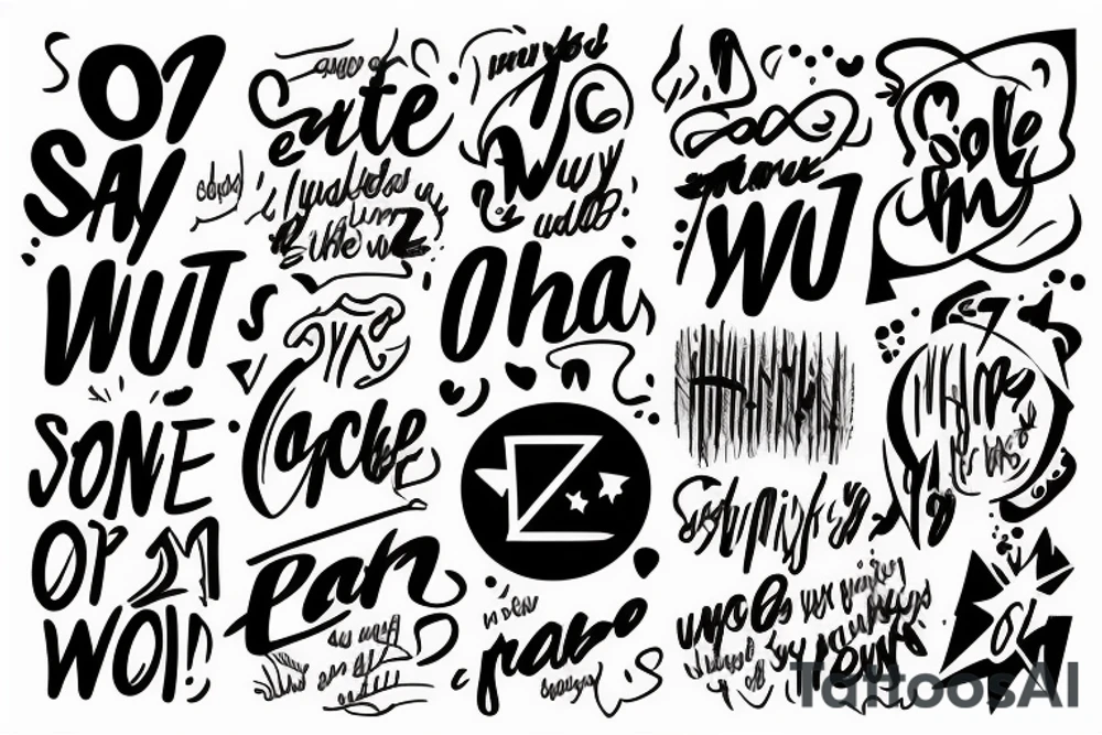 Only the sentence "So What?" Using abstract font tattoo idea Only the sentence "So What?" Using abstract font tattoo idea