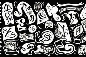 The sentence "So What?" Using abstract font tattoo idea