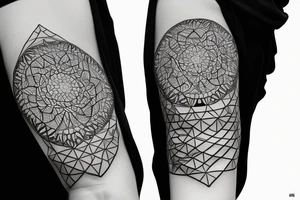 tattoo of the phrase "so what? with sacred geometry writing style tattoo idea