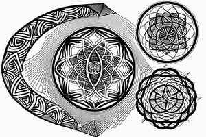 tattoo of the phrase "so what? with sacred geometry writing style tattoo idea