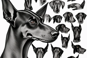 Doberman pincher barking tattoo idea
