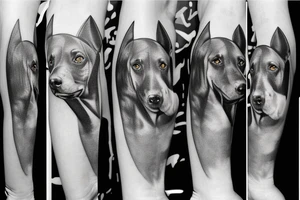 Doberman pincher barking tattoo idea