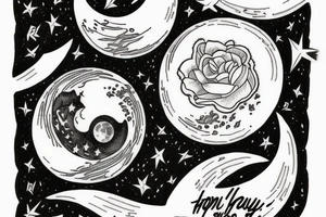 “and when you think you have nothing left, rises the moon”
picture of a moon tattoo idea