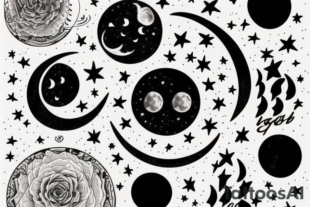 “and when you think you have nothing left, rises the moon”
picture of a moon tattoo idea