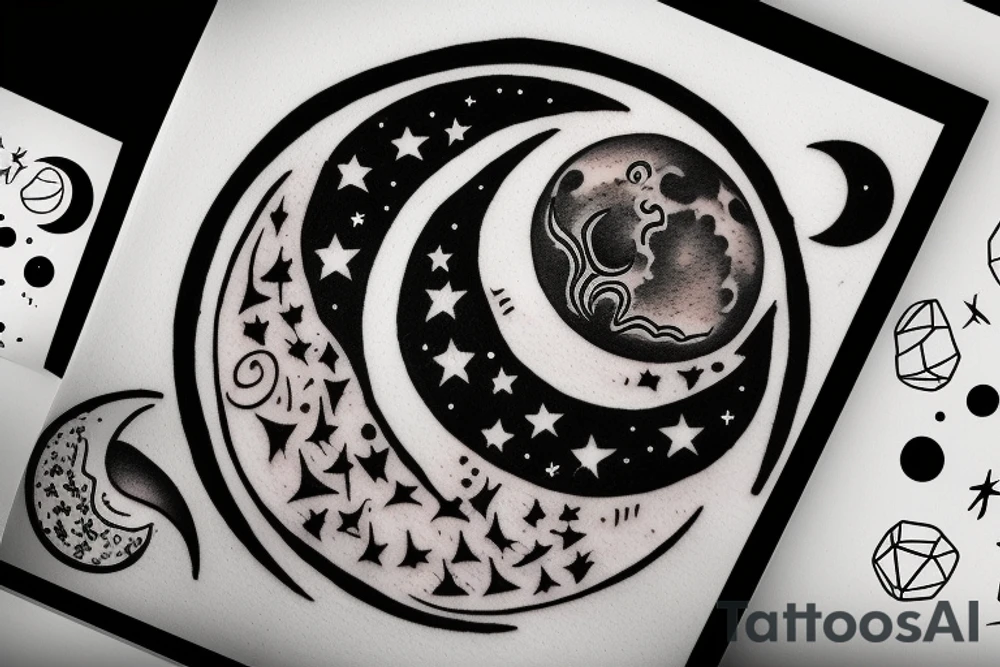 “and when you think you have nothing left, rises the moon”
picture of a moon tattoo idea