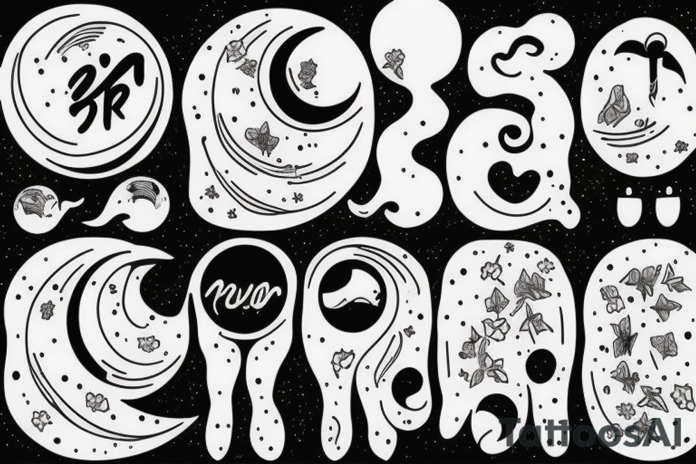 saying “and when you think you have nothing left, rises the moon”
picture of a moon tattoo idea