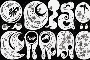 saying “and when you think you have nothing left, rises the moon”
picture of a moon tattoo idea