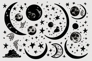 saying “and when you think you have nothing left, rises the moon”
picture of a moon tattoo idea