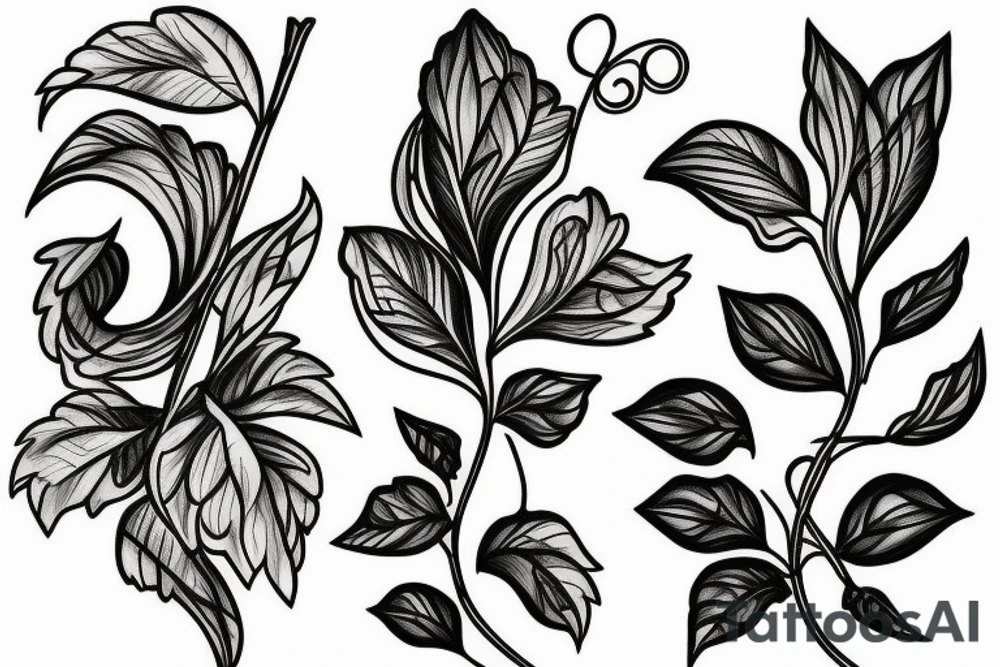 Squash blossom vine tattoo idea
