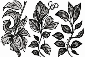Squash blossom vine tattoo idea