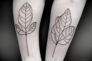 Squash blossom vine thin line stipple shade tattoo idea