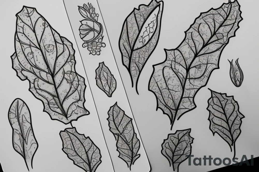 Squash blossom vine thin line stipple shade tattoo idea