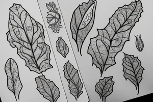 Squash blossom vine thin line stipple shade tattoo idea