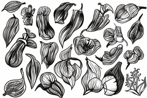 Zucchini blossom vine tattoo idea