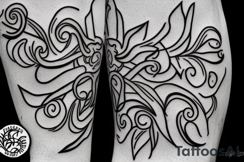 Zucchini blossom vine tattoo idea
