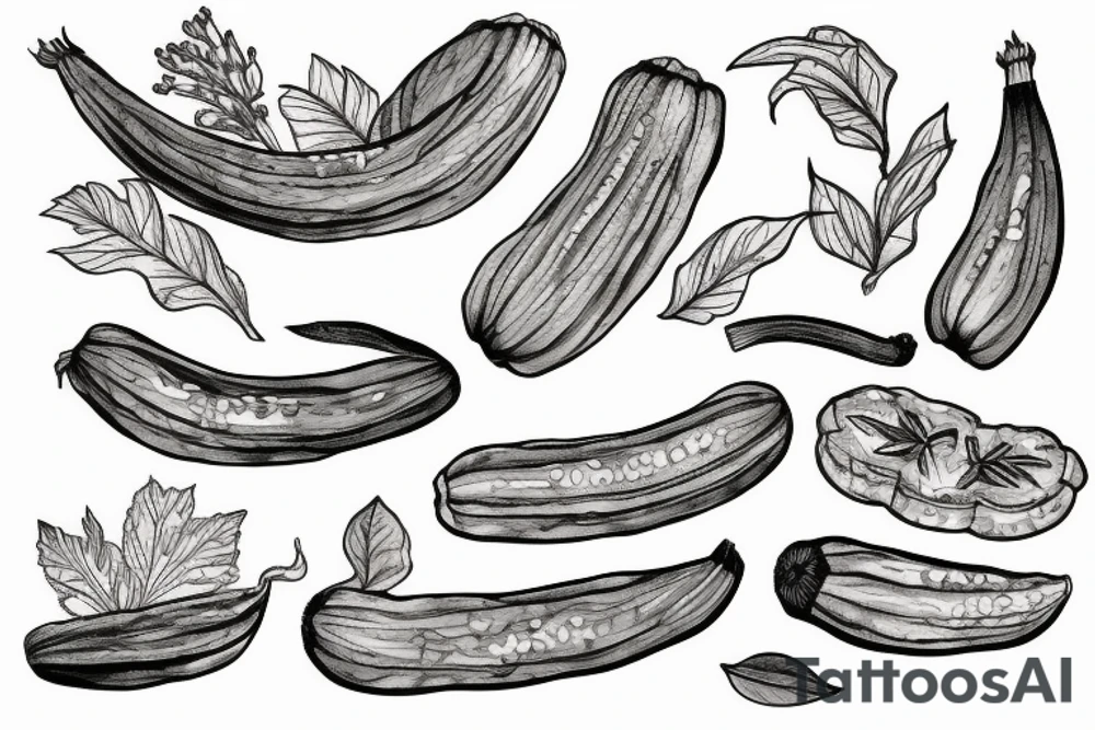 Zucchini blossom vine tattoo idea