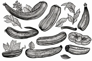 Zucchini blossom vine tattoo idea