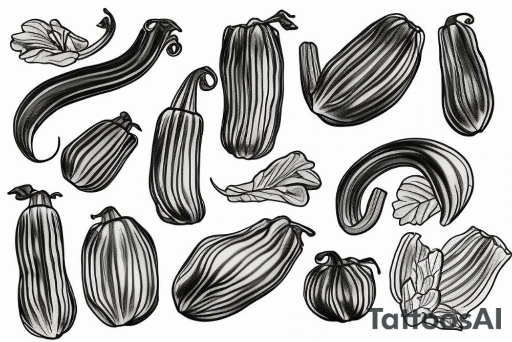 Zucchini blossom vine tattoo idea