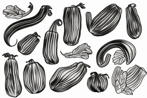 Zucchini blossom vine tattoo idea