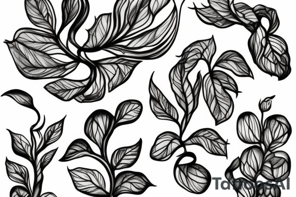 Zucchini blossom vine tattoo idea