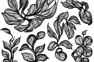 Zucchini blossom vine tattoo idea