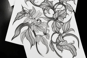 Zucchini blossom vine tattoo idea