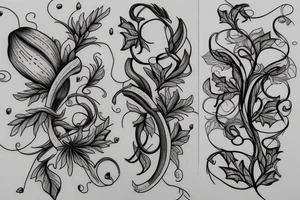 Zucchini blossom vine tattoo idea