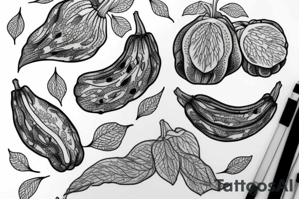 Zucchini blossom vine tattoo idea