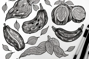 Zucchini blossom vine tattoo idea
