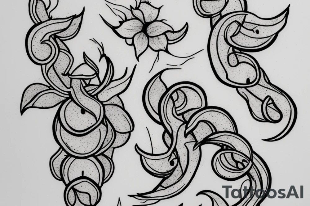 Zucchini blossom vine tattoo idea