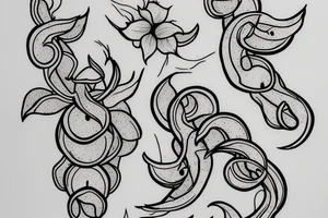 Zucchini blossom vine tattoo idea