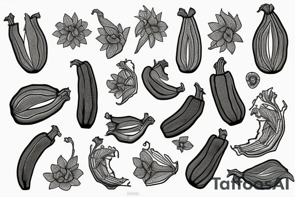 Zucchini flower tattoo idea