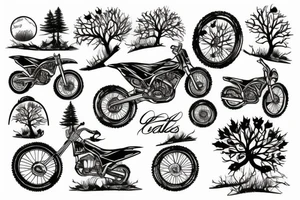 Canadian fall with dirt bikes and trees tattoo idea