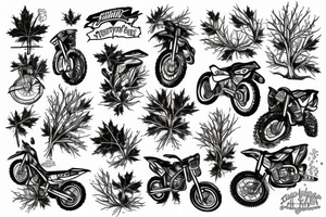 Canadian fall with dirt bikes and trees tattoo idea