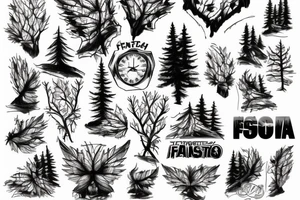 Canadian fall forest with dirt bike tattoo idea