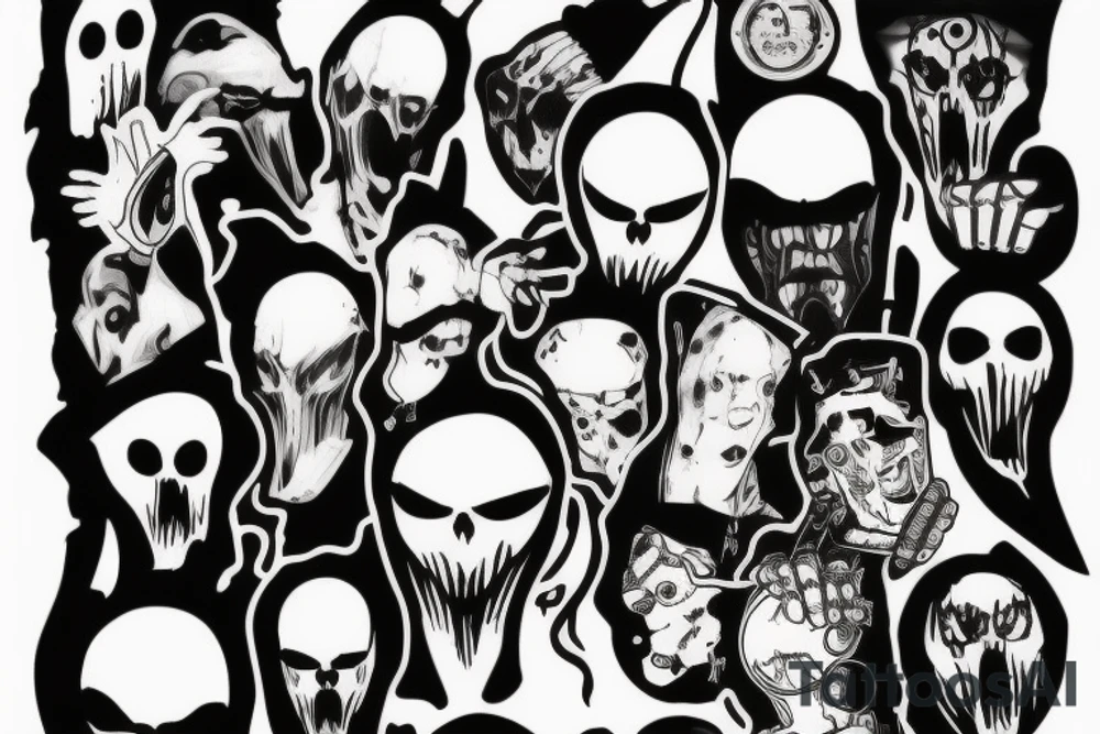 Ghostface crazy face tattoo idea