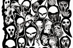 Ghostface crazy face tattoo idea