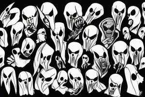 Ghostface crazy face tattoo idea