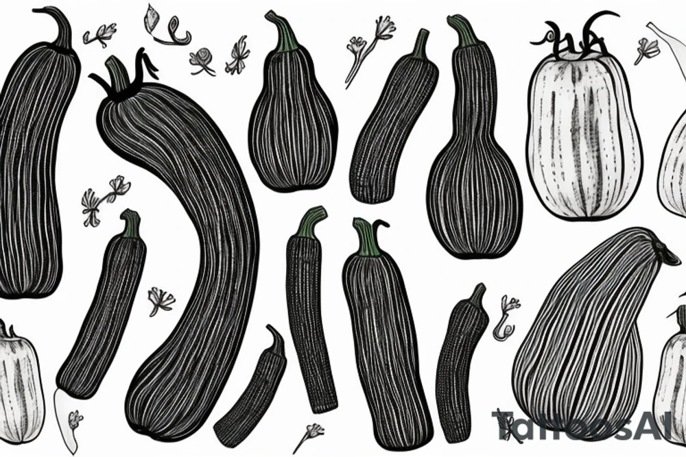 Zucchini plant tattoo idea