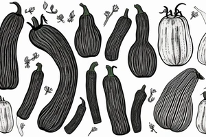 Zucchini plant tattoo idea