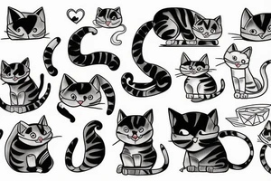 cat old school tattoo idea