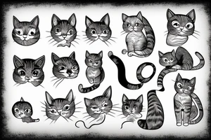 cat old school tattoo idea