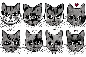 cat with heart tattoo idea