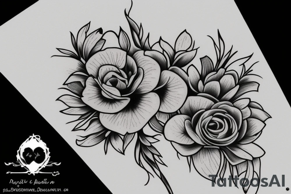 bouquet de pivoine tattoo idea