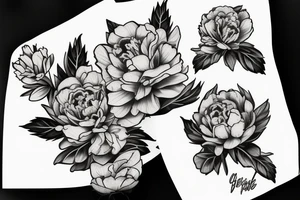 bouquet de pivoine tattoo idea
