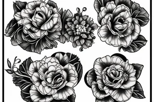 beau bouquet de pivoine tattoo idea