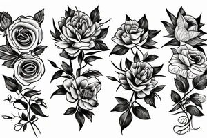 beau bouquet de pivoine tattoo idea