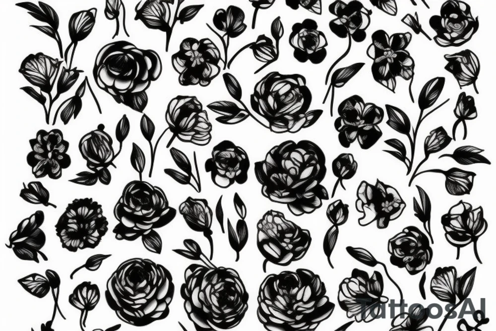 bouquet de pivoine tattoo idea
