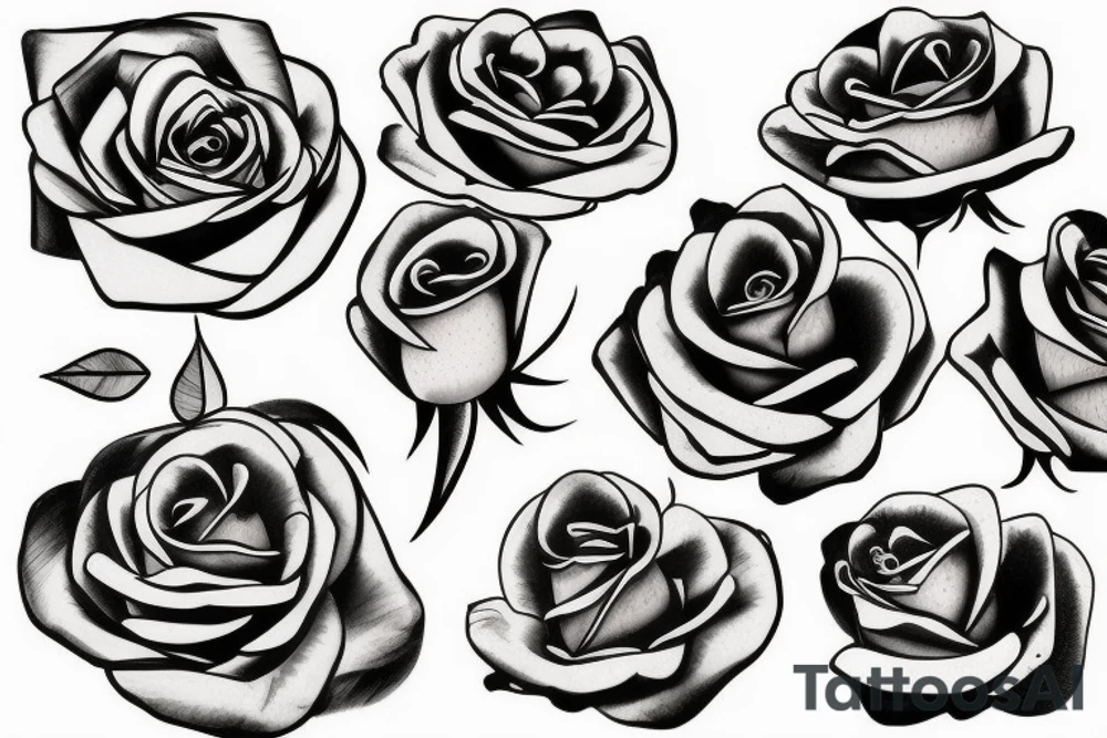 rose en oneline tattoo idea