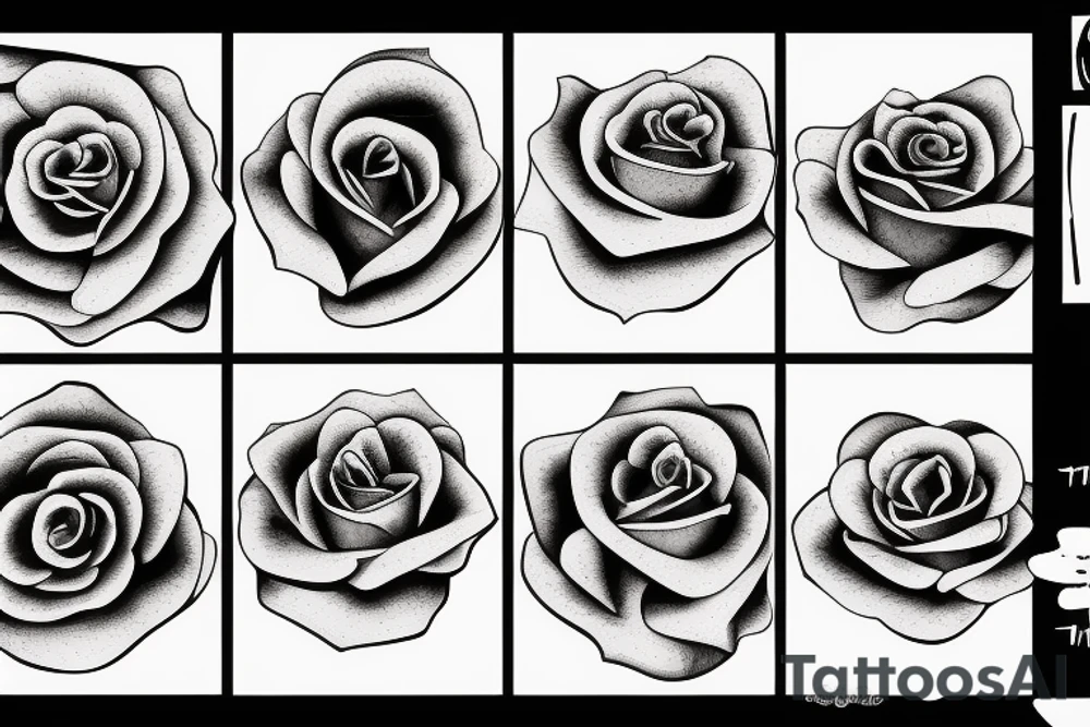 rose en un trait tattoo idea
